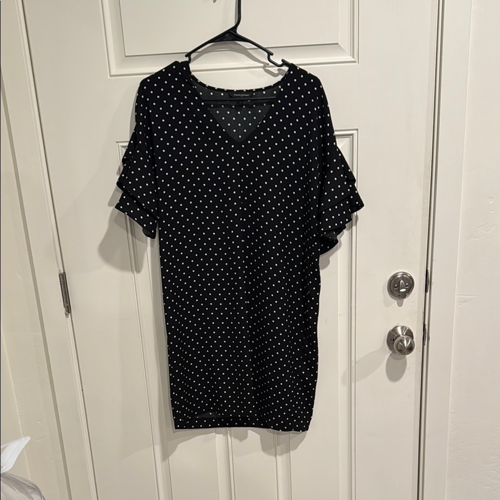 Banana Republic Black and White Ruffled Mini Dress